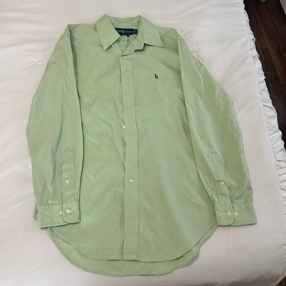 Polo by Ralph Lauren Green Dress Shirt Classic Style